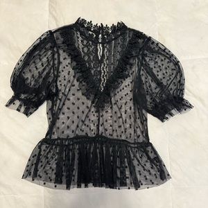 ❣️5 FOR $15!❣️ No Tag | Woman’s Sheer Black Lace Top
